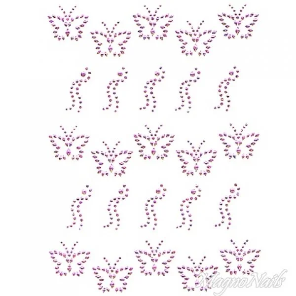 Crystal Nail Sticker - Bindis - pink Strasssteine Strass Aufkleber selbstklebende Nailar Nail art