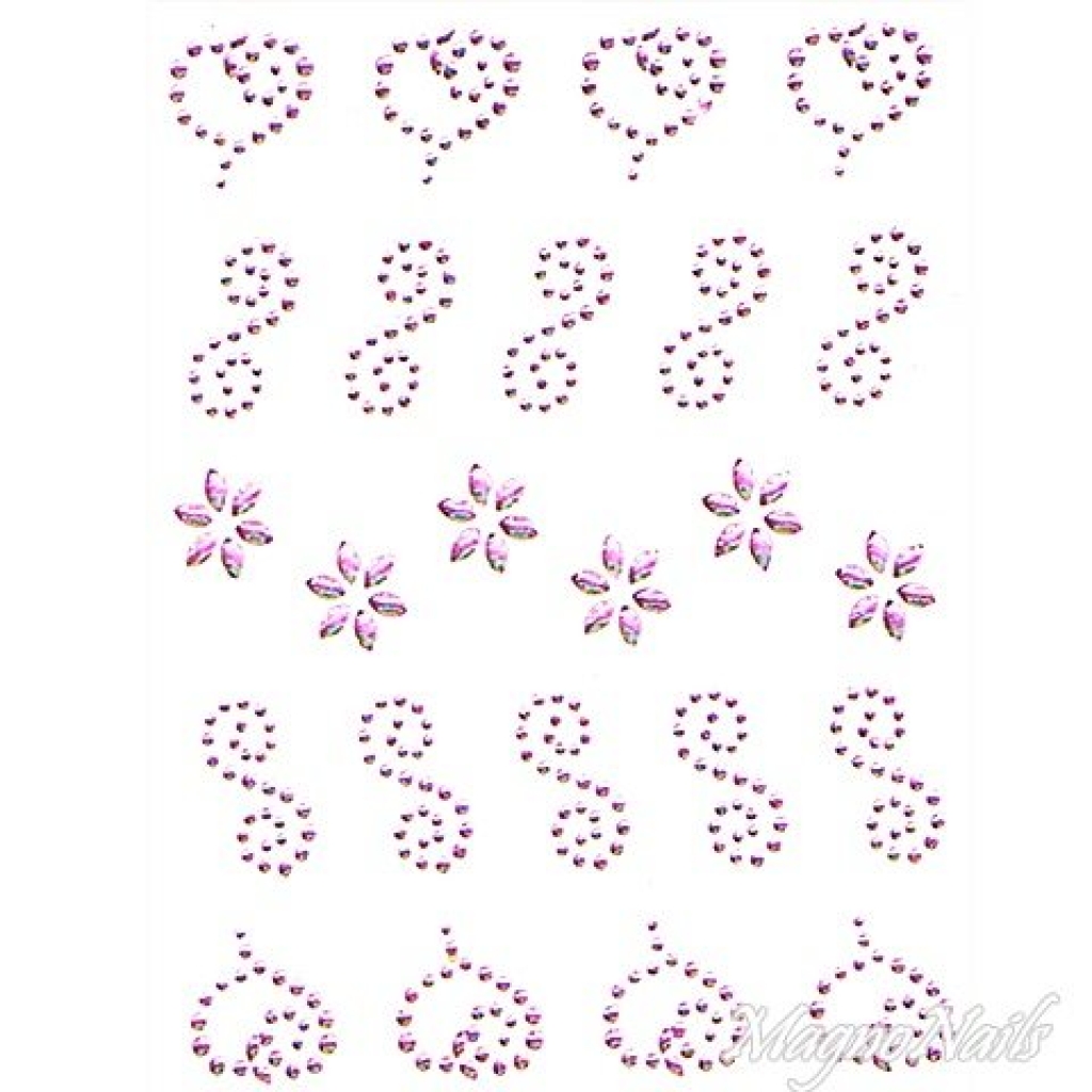 Crystal Nail Sticker - Bindis - pink Strasssteine Strass Aufkleber selbstklebende Nailar Nail art
