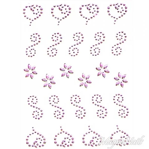 Crystal Nail Sticker - Bindis - pink Strasssteine Strass Aufkleber selbstklebende Nailar Nail art