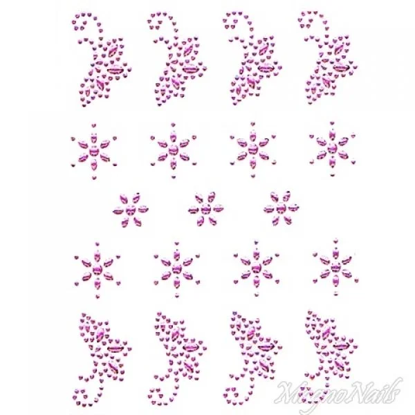 Crystal Nail Sticker - Bindis - pink Strasssteine Strass Aufkleber selbstklebende Nailart Nail art