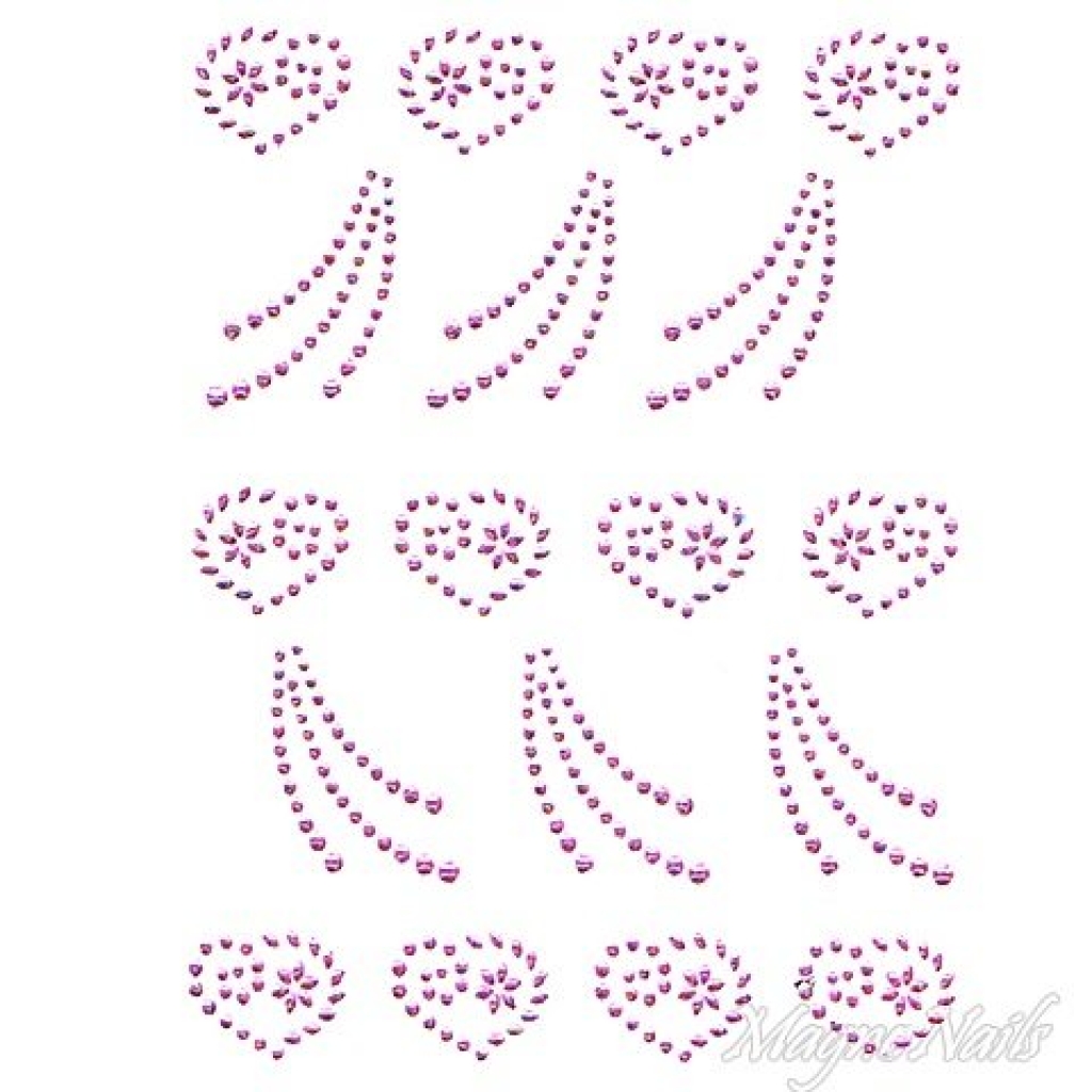 Crystal Nail Sticker - Bindis - pink Strasssteine Strass Aufkleber selbstklebende Nailar Nail art