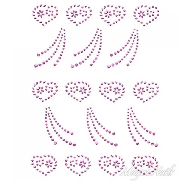 Crystal Nail Sticker - Bindis - pink Strasssteine Strass Aufkleber selbstklebende Nailar Nail art