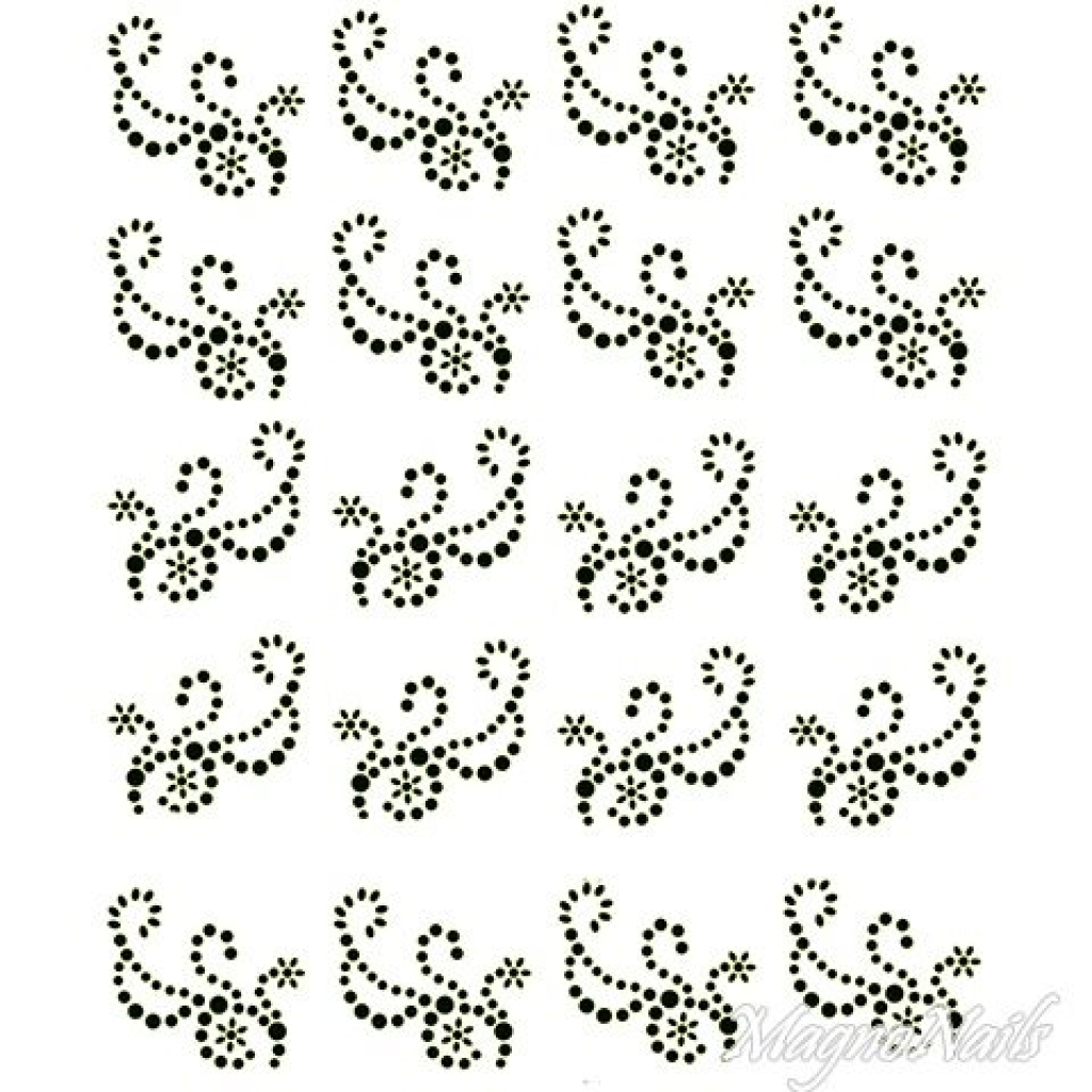 Crystal Nail Sticker - Bindis - schwarz Strasssteine Strass Aufkleber selbstklebende Nailart Nail art
