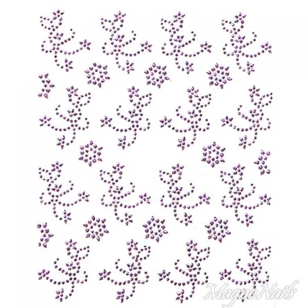 Crystal Nail Sticker - Bindis - lila Strasssteine Strass Aufkleber selbstklebende Nailar Nail art