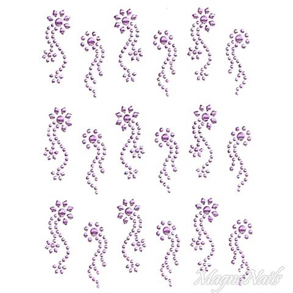 Crystal Nail Sticker - Bindis - lila Strasssteine Strass Aufkleber selbstklebende Nailar Nail art