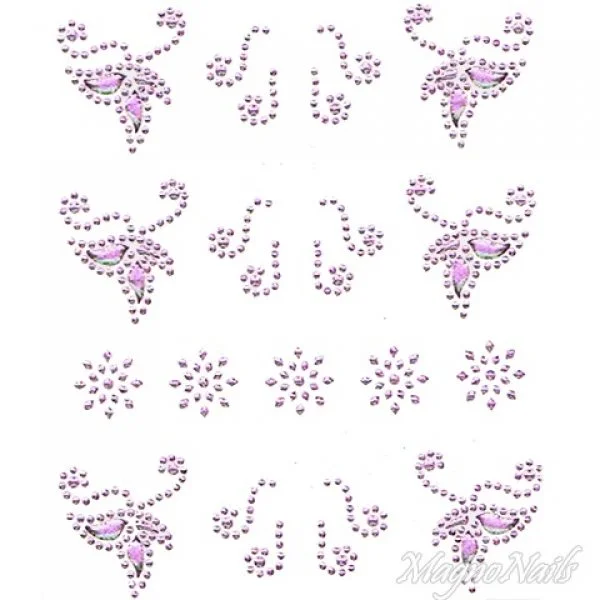 Crystal Nail Sticker - Bindis - lila Strasssteine Strass Aufkleber selbstklebende Nailar Nail art