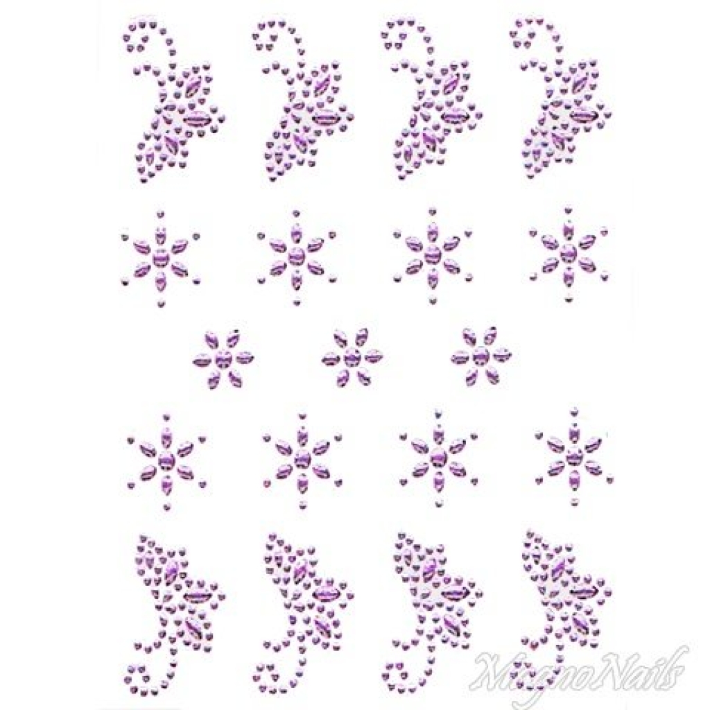 Crystal Nail Sticker - Bindis - lila Strasssteine Strass Aufkleber selbstklebende Nailart Nail art