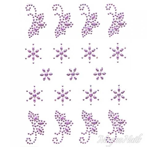 Crystal Nail Sticker - Bindis - lila Strasssteine Strass Aufkleber selbstklebende Nailart Nail art