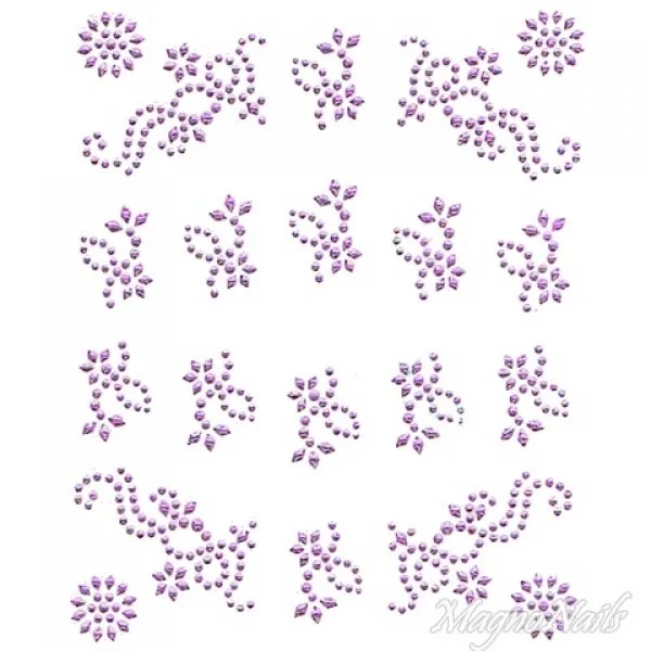 Crystal Nail Sticker - Bindis - lila Strasssteine Strass Aufkleber selbstklebende Nailar Nail art