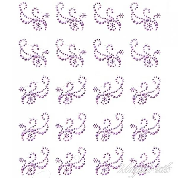 Crystal Nail Sticker - Bindis - lila Strasssteine Strass Aufkleber selbstklebende Nailar Nail art