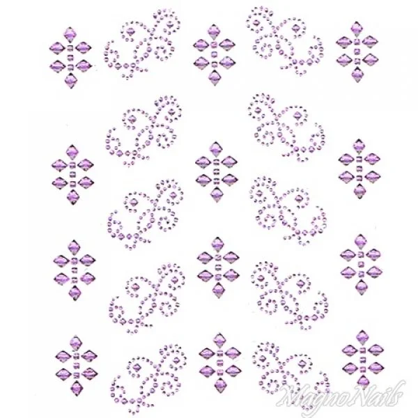 Crystal Nail Sticker - Bindis - lila Strasssteine Strass Aufkleber selbstklebende Nailar Nail art