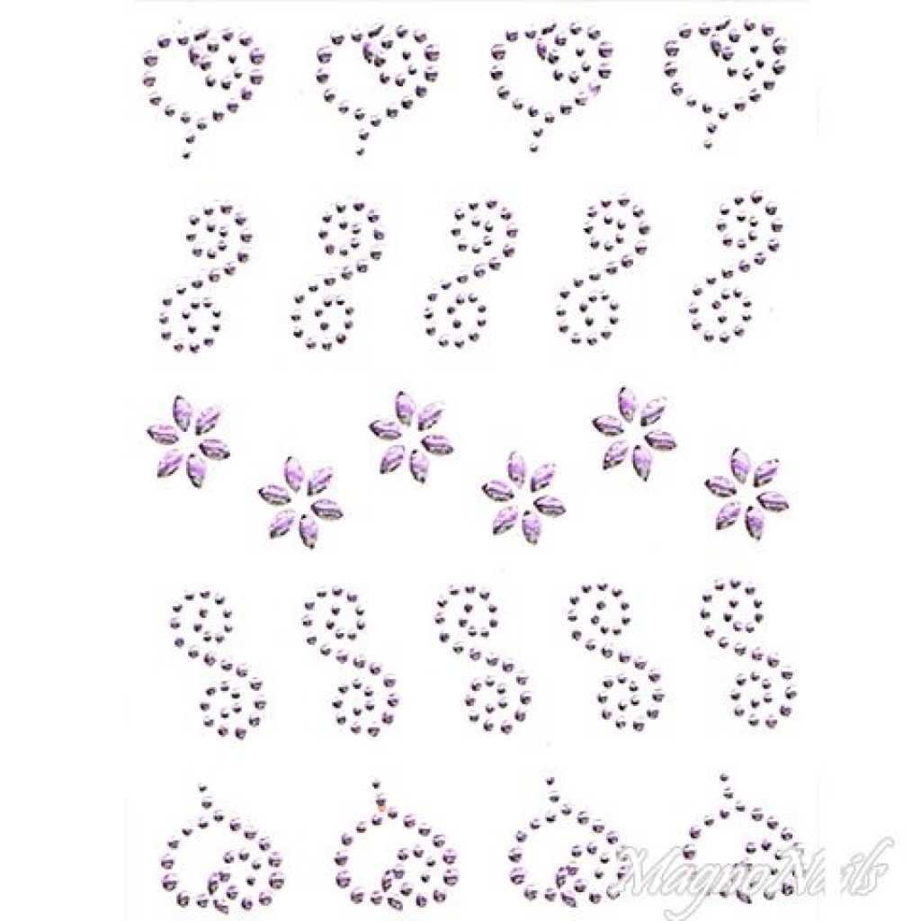 Crystal Nail Sticker - Bindis - lila Strasssteine Strass Aufkleber selbstklebende Nailar Nail art