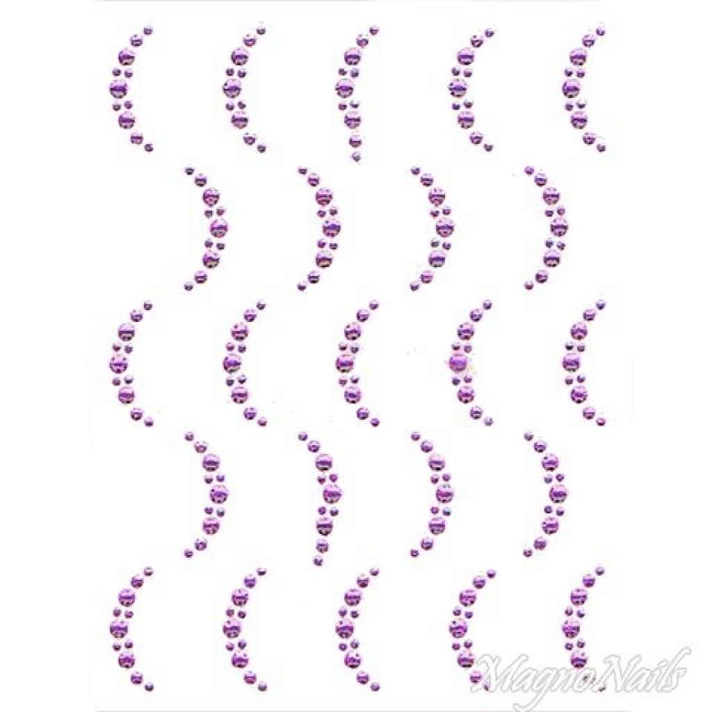 Crystal Nail Sticker - Bindis - lila Strasssteine Strass Aufkleber selbstklebende Nailar Nail art
