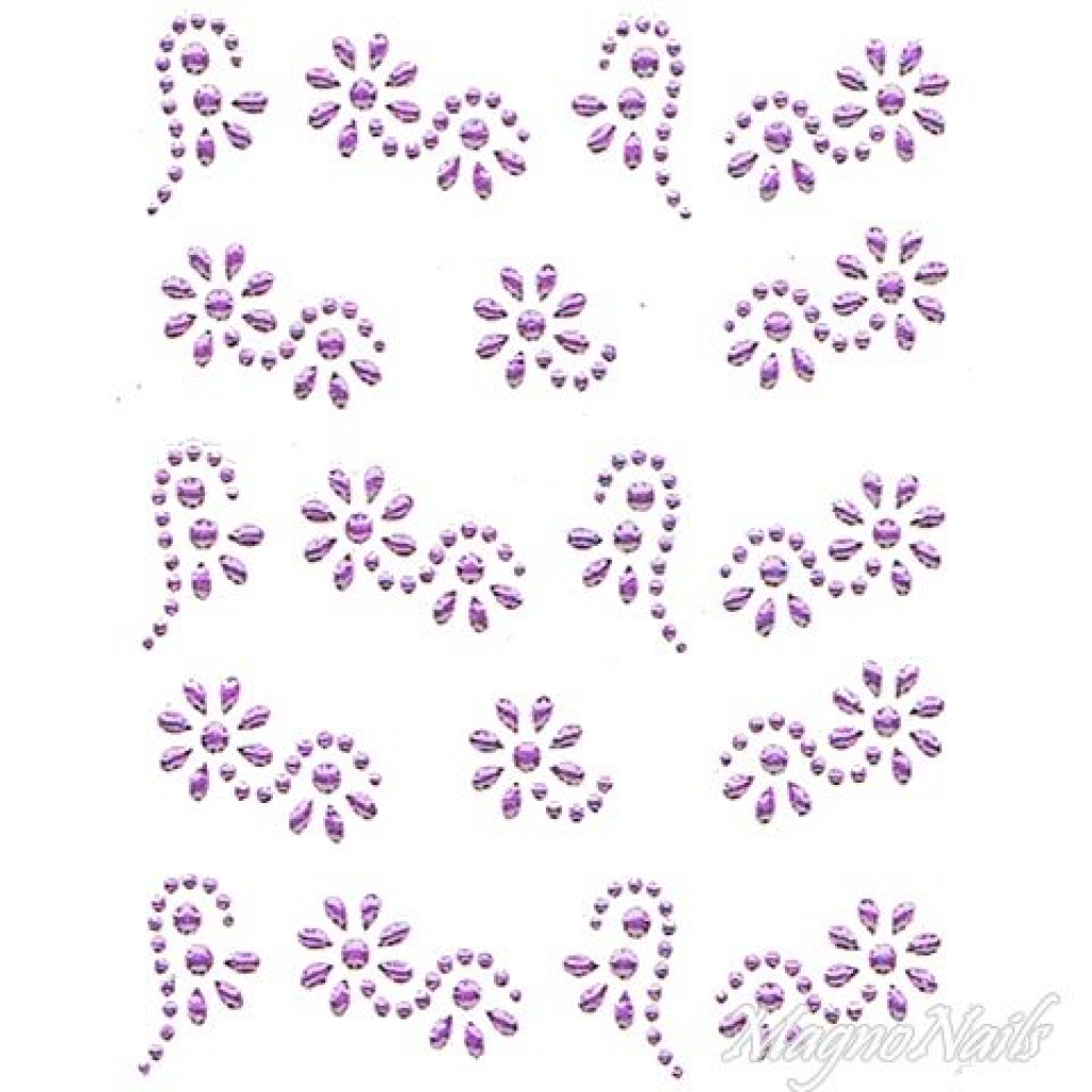 Crystal Nail Sticker - Bindis - lila Strasssteine Strass Aufkleber selbstklebende Nailar Nail art