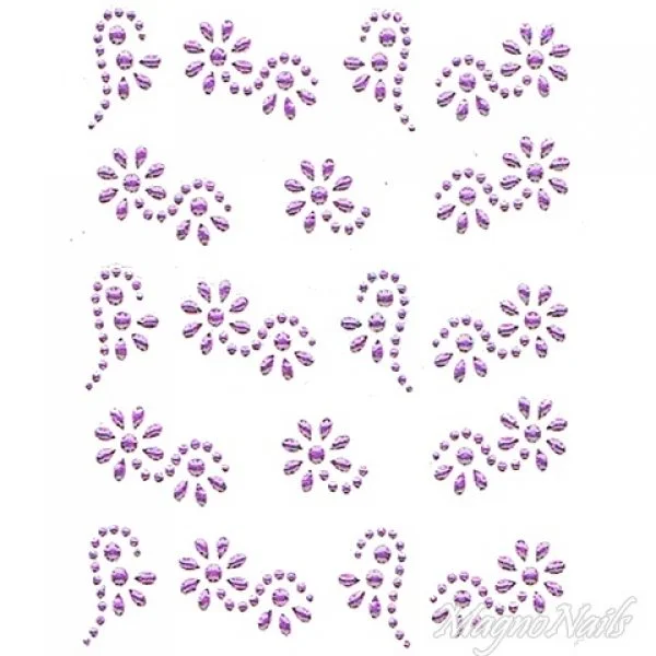 Crystal Nail Sticker - Bindis - lila Strasssteine Strass Aufkleber selbstklebende Nailar Nail art