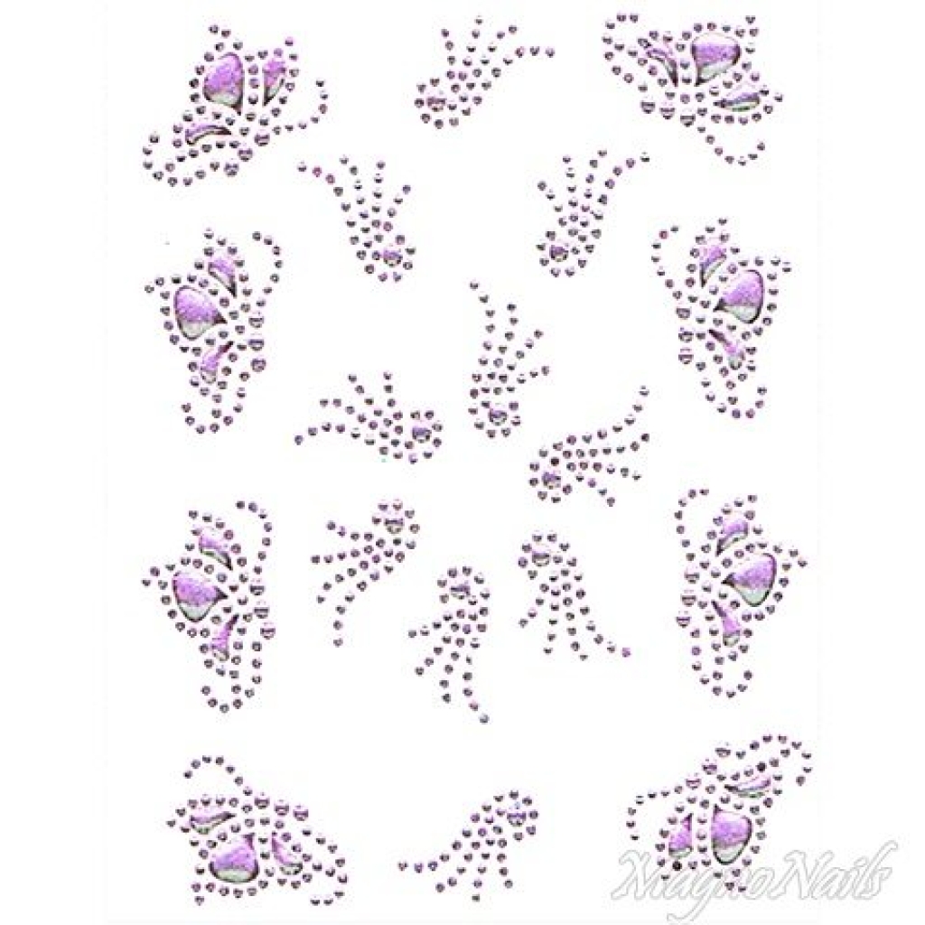 Crystal Nail Sticker - Bindis - lila Strasssteine Strass Aufkleber selbstklebende Nailart Nail art