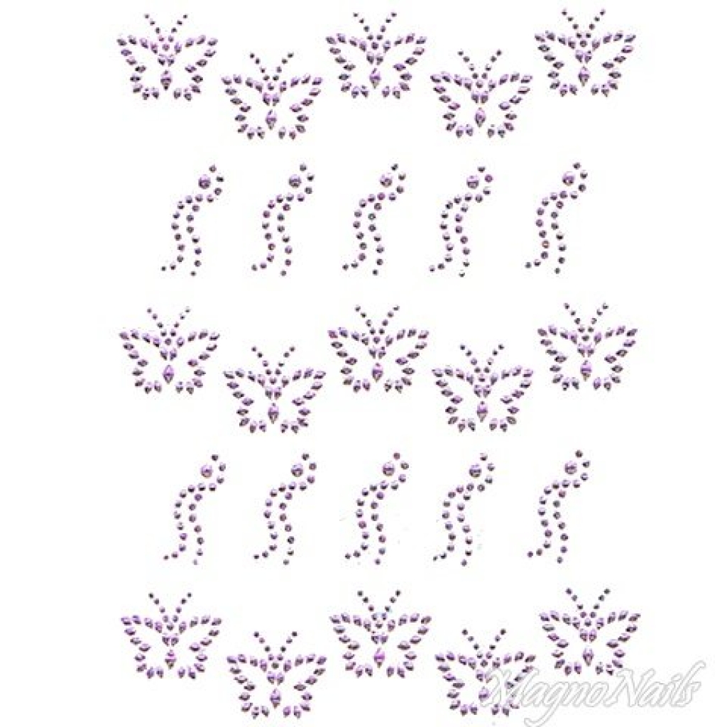 Crystal Nail Sticker - Bindis - lila Strasssteine Strass Aufkleber selbstklebende Nailart Nail art