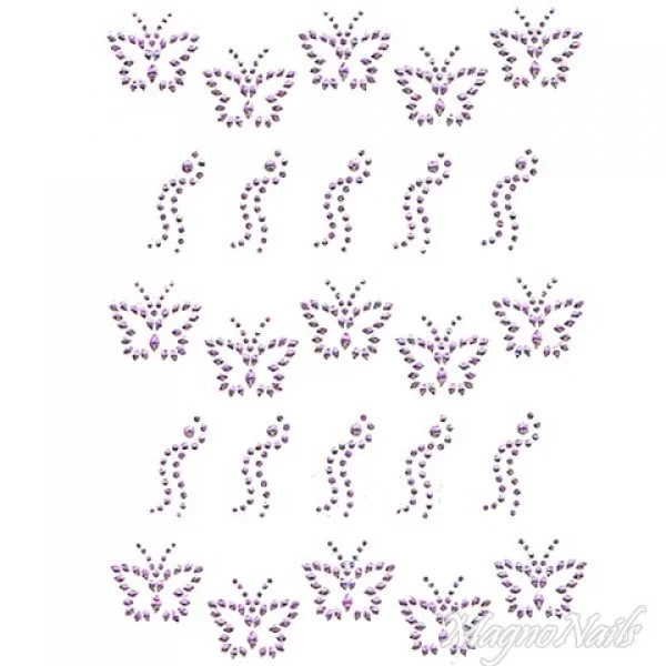 Crystal Nail Sticker - Bindis - lila Strasssteine Strass Aufkleber selbstklebende Nailart Nail art