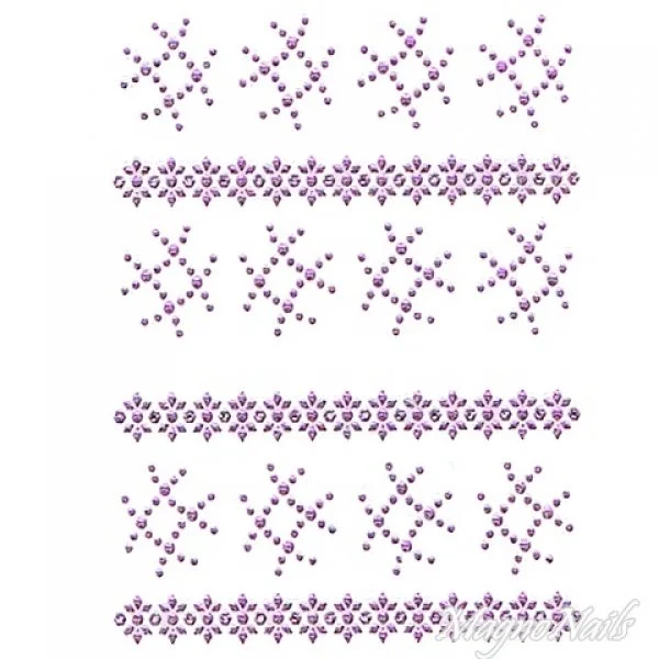 Crystal Nail Sticker - Bindis - lila Strasssteine Strass Aufkleber selbstklebende Nailar Nail art