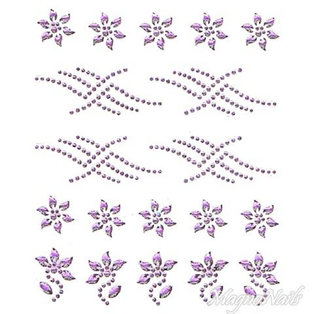Crystal Nail Sticker - Bindis - lila Strasssteine Strass Aufkleber selbstklebende Nailar Nail art