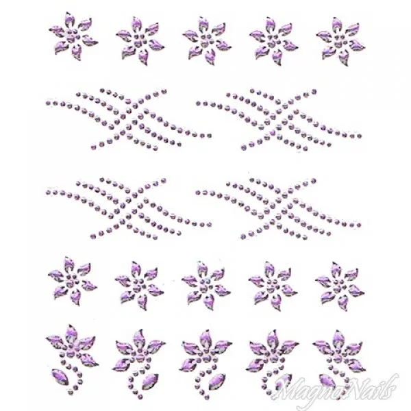 Crystal Nail Sticker - Bindis - lila Strasssteine Strass Aufkleber selbstklebende Nailar Nail art