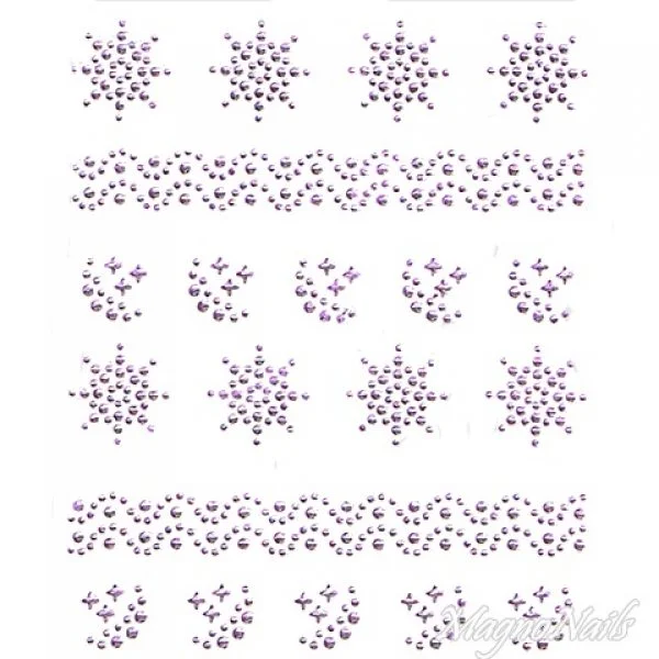 Crystal Nail Sticker - Bindis - lila Strasssteine Strass Aufkleber selbstklebende Nailar Nail art