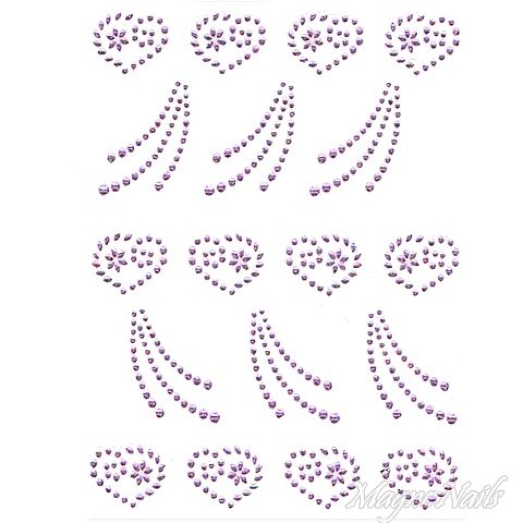 Crystal Nail Sticker - Bindis - lila Strasssteine Strass Aufkleber selbstklebende Nailar Nail art