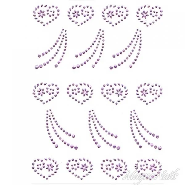 Crystal Nail Sticker - Bindis - lila Strasssteine Strass Aufkleber selbstklebende Nailar Nail art