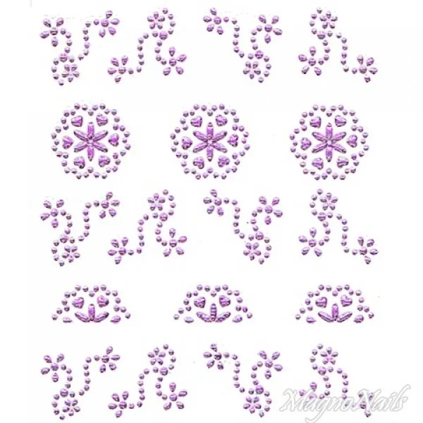Crystal Nail Sticker - Bindis - lila Strasssteine Strass Aufkleber selbstklebende Nailar Nail art