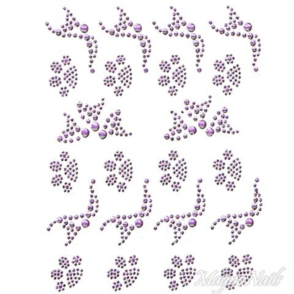Crystal Nail Sticker - Bindis - lila Strasssteine Strass Aufkleber selbstklebende Nailart Nail art