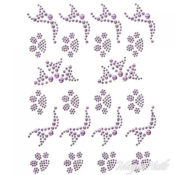 Crystal Nail Sticker - Bindis - lila Strasssteine Strass Aufkleber selbstklebende Nailart Nail art