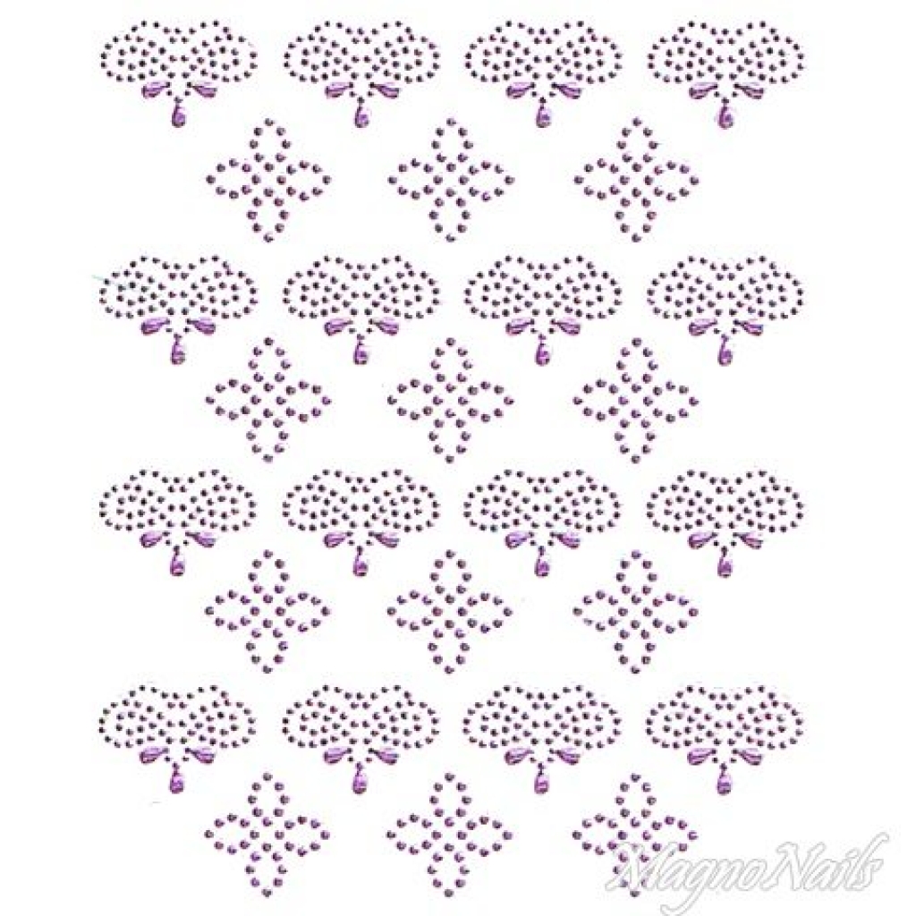 Crystal Nail Sticker - Bindis - lila Strasssteine Strass Aufkleber selbstklebende Nailar Nail art