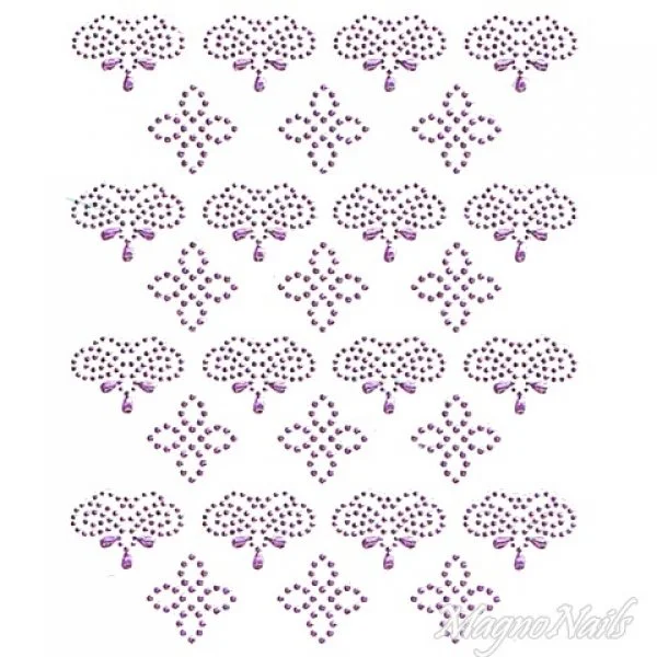 Crystal Nail Sticker - Bindis - lila Strasssteine Strass Aufkleber selbstklebende Nailar Nail art