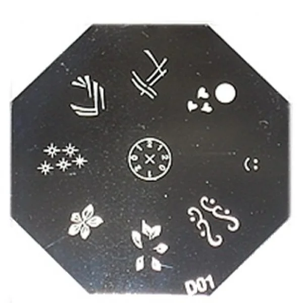 Nail Art Stamping Schablone D01 zweifarbig Machine