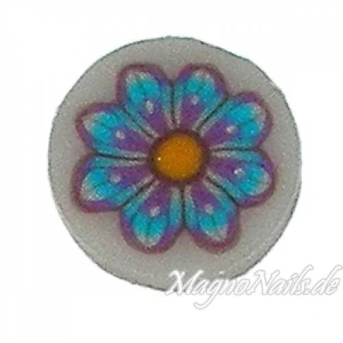 Fimo Stange - Blume blau-türkis
