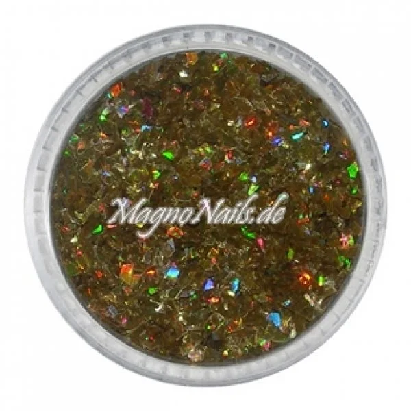 Feine Glitter Flakes gold hologramm Nails Nagel Nögel Nailart