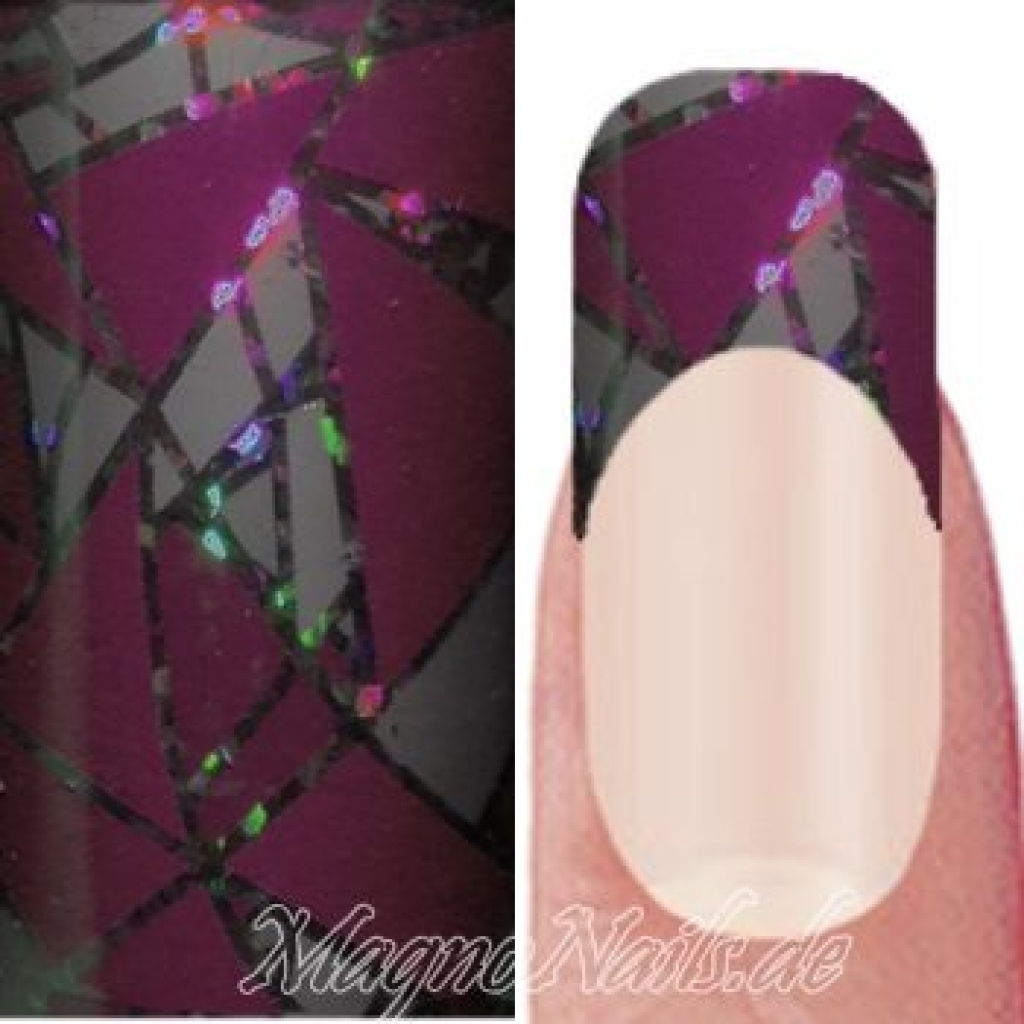Nail Art Transfer Folie 1,5m - Nail Foil -  Magenta Triangles Nailart Nails Nägel Schmuck TransferFolie Nagelfolie Nageldesign