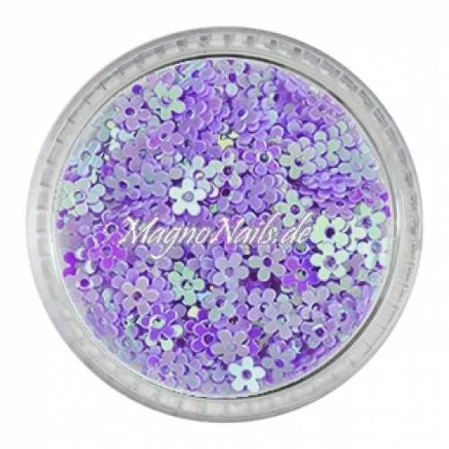 Glitter Shapes - Einlegemotive - Blumen lavendel gelocht Nail Art Nails Nagel Nögel Nailart Einleger