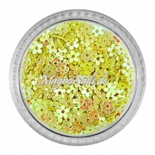 Glitter Shapes - Einlegemotive - Blumen gelb gelocht Nail Art Nails Nagel Nögel Nailart Einleger