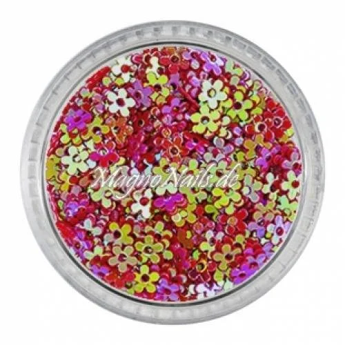 Glitter Shapes - Einlegemotive - Blumen weinrot gelocht Nail Art Nails Nagel Nögel Nailart Einleger