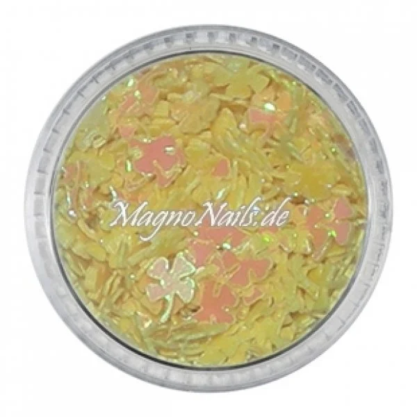 Glitter Shapes - Einlegemotive - Kleeblätter gelb Nail Art Nails Nagel Nögel Nailart Einleger