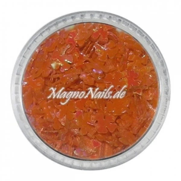 Glitter Shapes - Einlegemotive - Kleeblätter orange Nail Art Nails Nagel Nögel Nailart Einleger