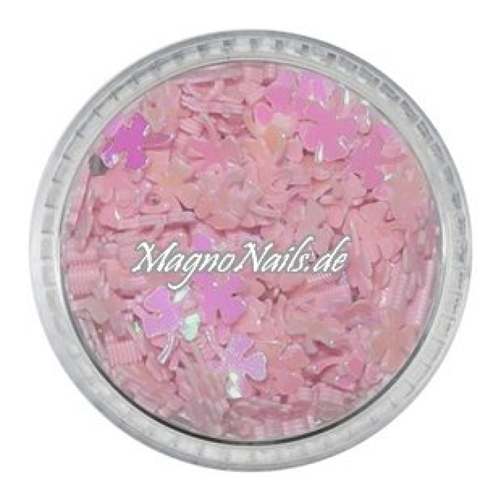 Glitter Shapes - Einlegemotive - Kleeblätter rosa Nail Art Nails Nagel Nögel Nailart Einleger