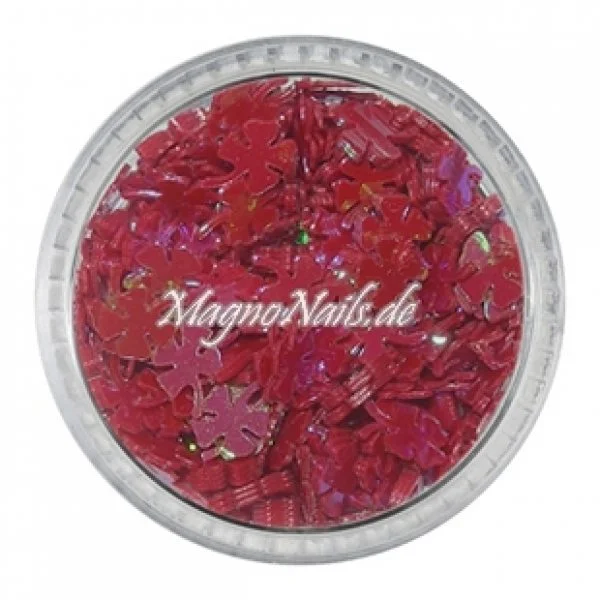 Glitter Shapes - Einlegemotive - Kleeblätter weinrot Nail Art Nails Nagel Nögel Nailart Einleger