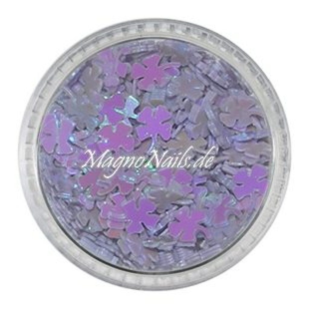 Glitter Shapes - Einlegemotive - Kleeblätter flieder Nail Art Nails Nagel Nögel Nailart Einleger