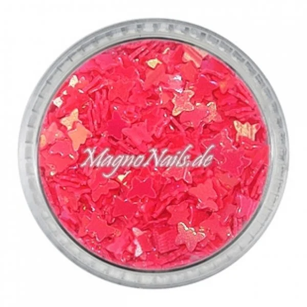 Glitter Shapes - Einlegemotive - Schmetterlinge korallenrot Nail Art Nails Nagel Nögel Nailart