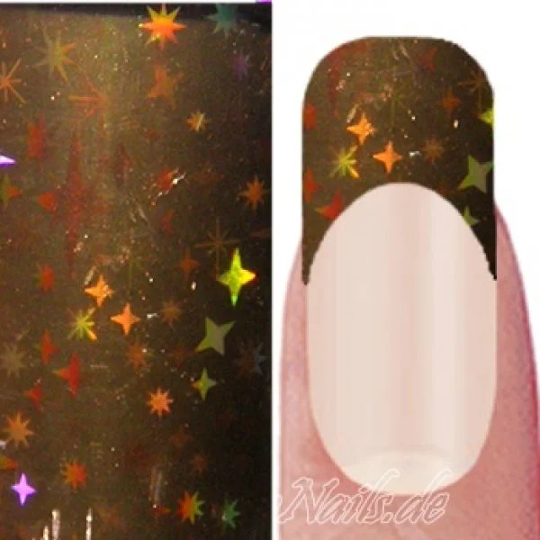 Nail Art Transfer Folie 1,5m - Nail Foil - Gold Stars Nagelfolie Nageldesign Folie Tranferfolie Nailart