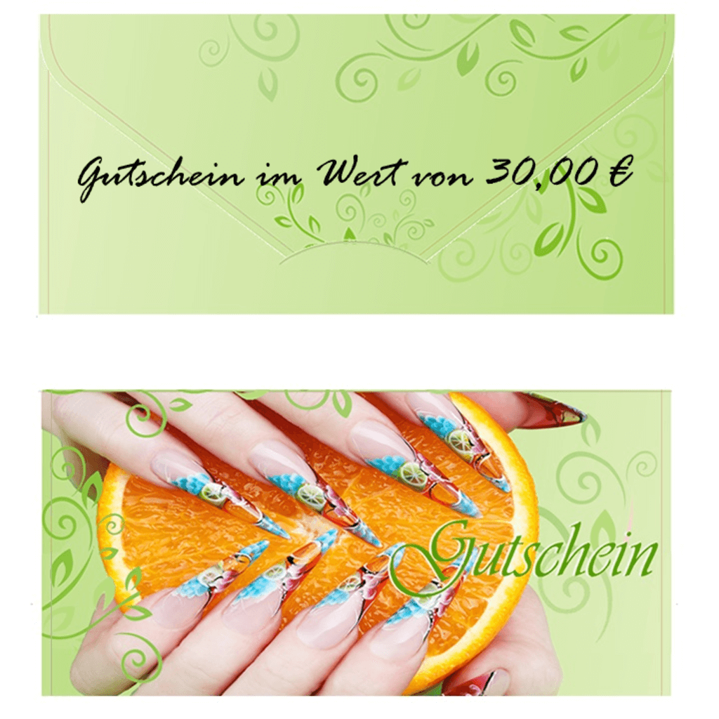 Gutschein im Wert von 30 Euro Geschenkgutschein Geschenk Nail Online Shop