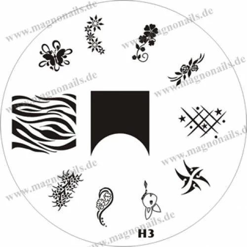 Nail Stamping Schablone H 3