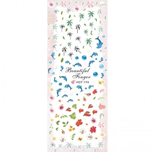 2D Nail Art One Stoke Sticker